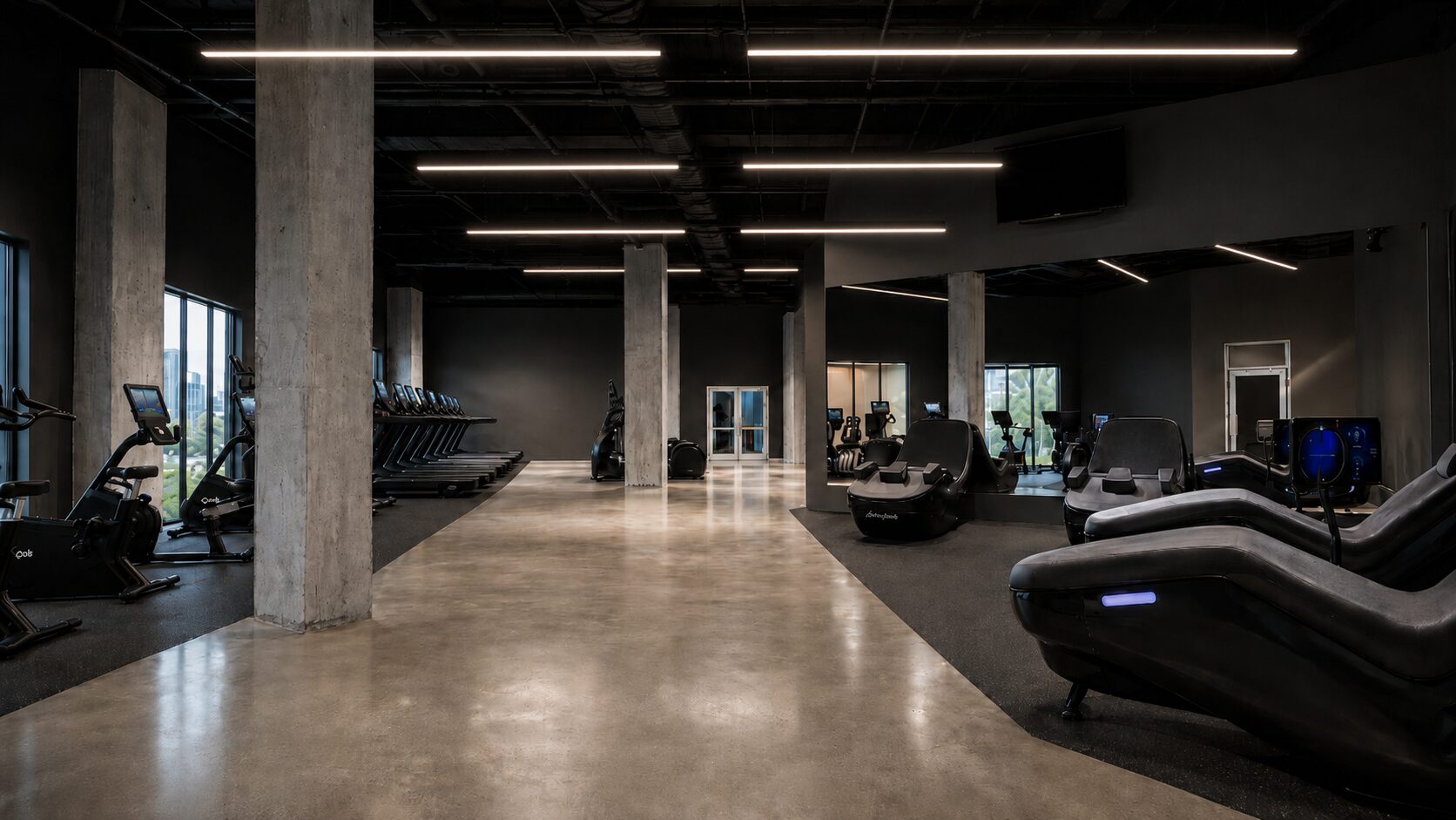 Maxwell Place cardio floor rendering - City Fitness Hoboken
