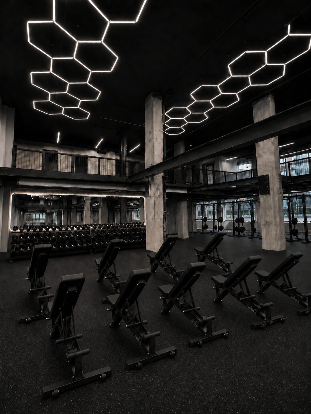 Maxwell Place dumbbell and free-weight area rendering - City Fitness Hoboken