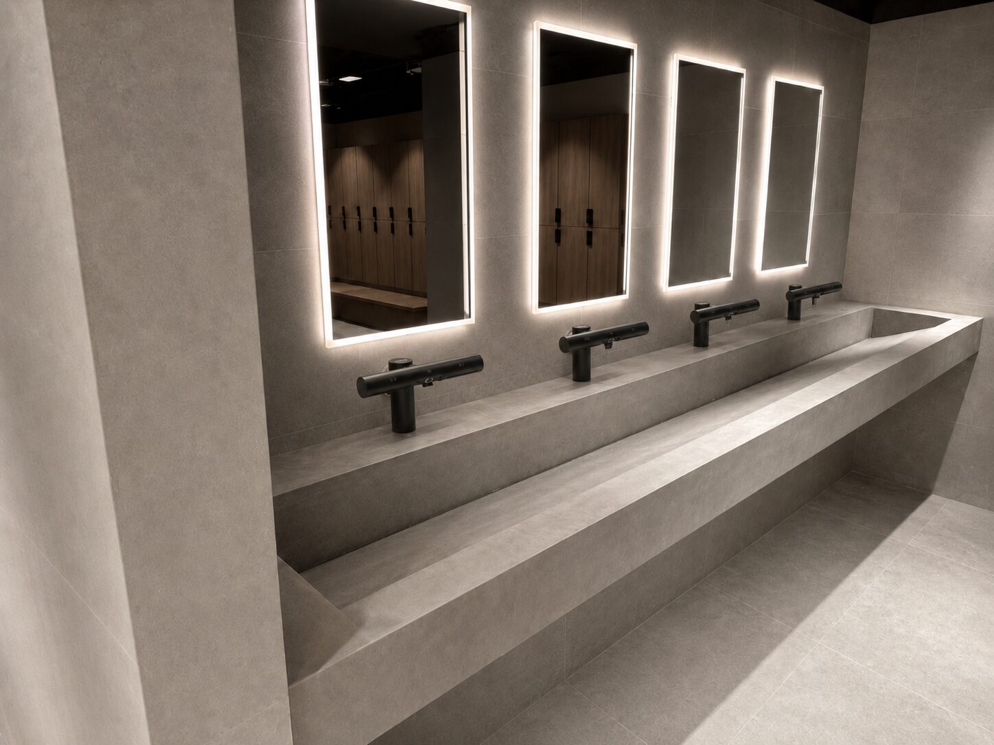 Locker room rendering - City Fitness Hoboken Maxwell Place