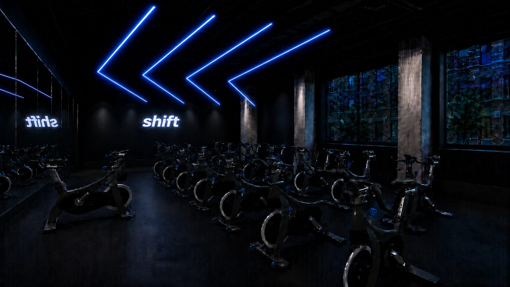 Shift cycling studio rendering - City Fitness Hoboken Maxwell Place