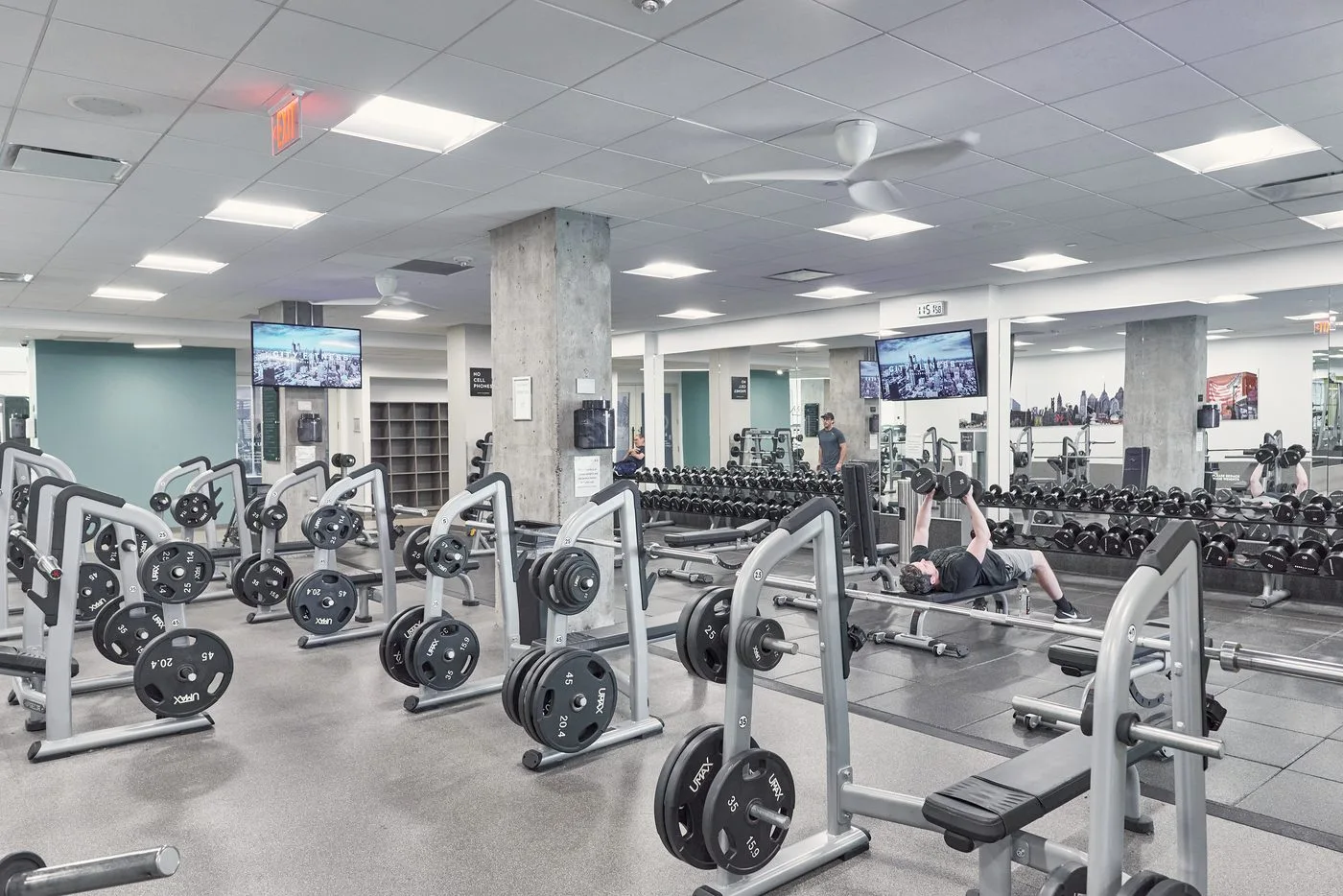 The strength floor at City Fitness Logan Square