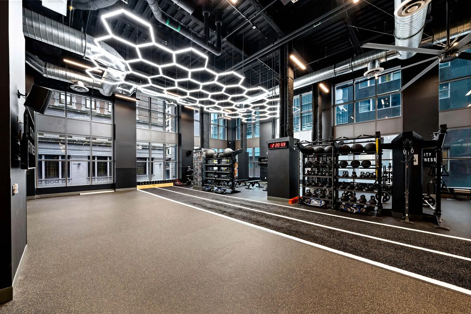 The turf and functional floor at City Fitness East Market