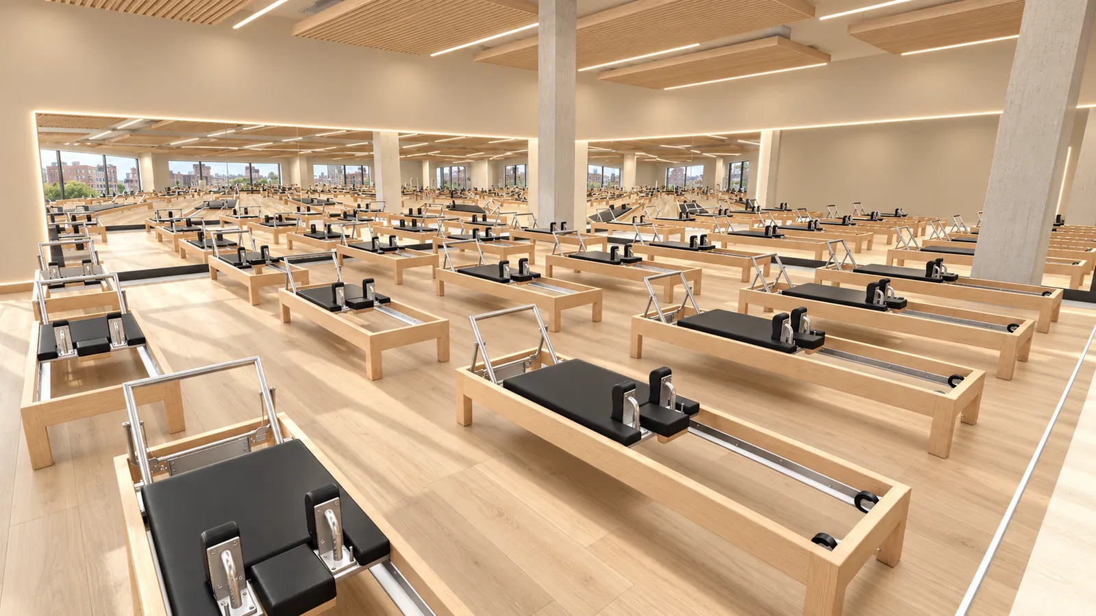 Reformer Pilates rendering - Reform by City Fitness, Hoboken Southend