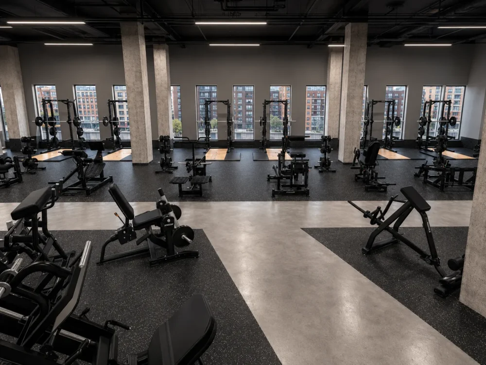 Southend squat rack area rendering - City Fitness Hoboken